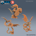 Flying Snake Set of 3 DND miniatures group photo Forgotten Utopia