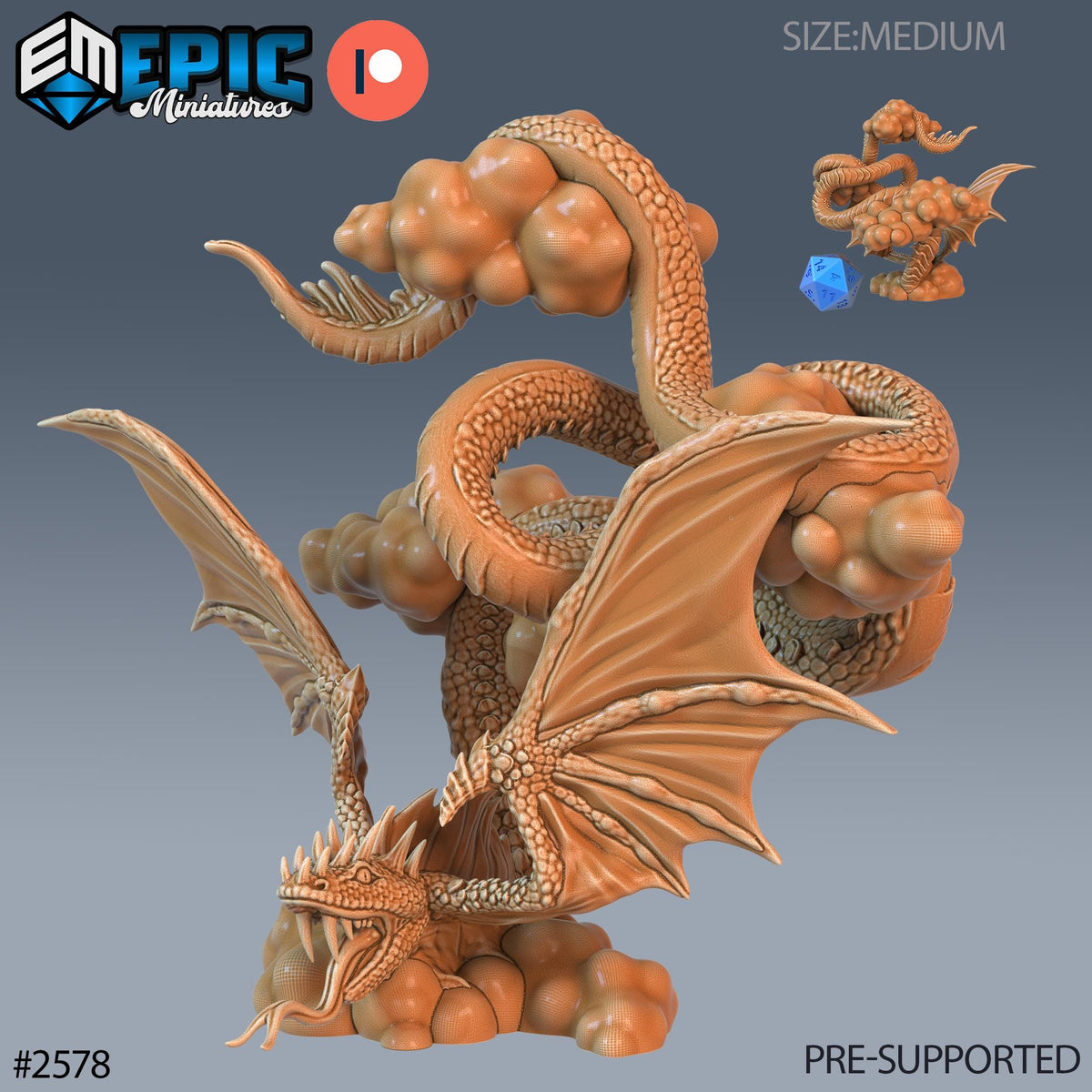 Flying Snake Option #2578 front DND miniature Forgotten Utopia 16k resin