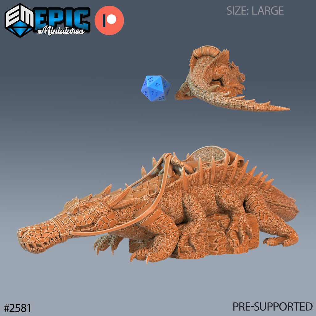 Voodoo Priest and Crocodile Mount Option #2581 front DND miniature Forgotten Utopia 16k resin