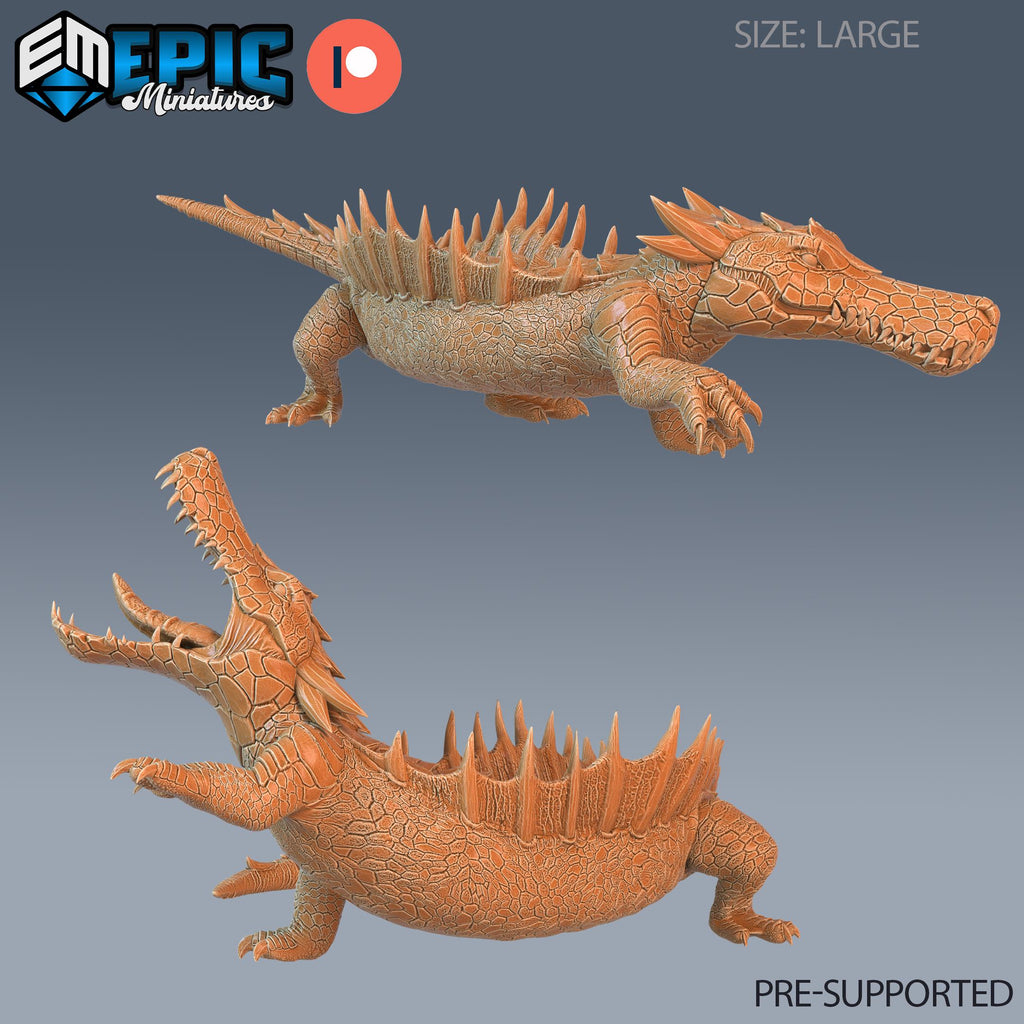 River Crocodile Set of 2 DND miniatures group photo Forgotten Utopia