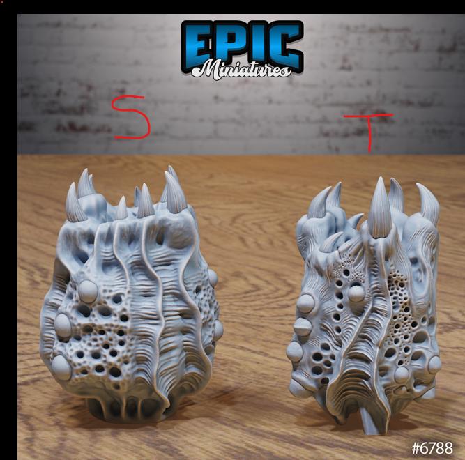 Void Scatter Set L front DND miniature Void Incarnate 16k resin