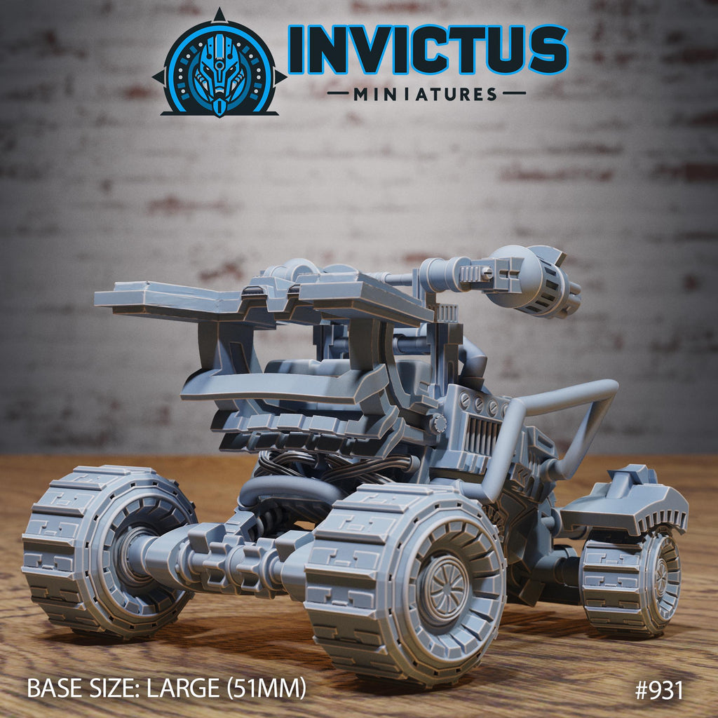 All Terrain Car Rover DND Miniature Crimson Front Collection Dungeons and Dragons - Space Wars Star Adventure 2 All Terrain Cars front DND miniature  16k resin