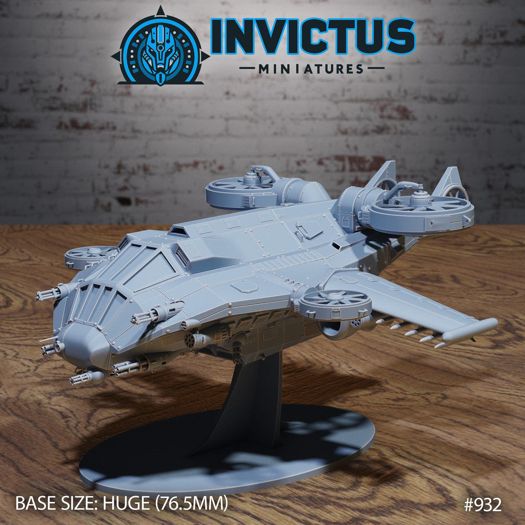 Assault Gunship Gunship with stand front DND miniature Crimson Front 16k resin