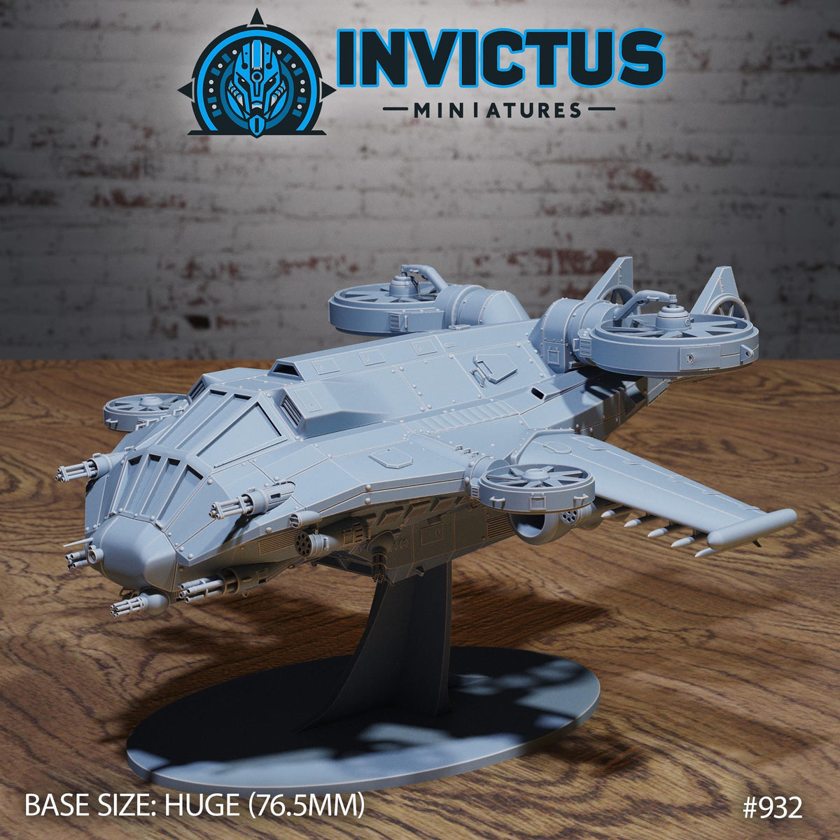 Assault Gunship Gunship with stand front DND miniature Crimson Front 16k resin