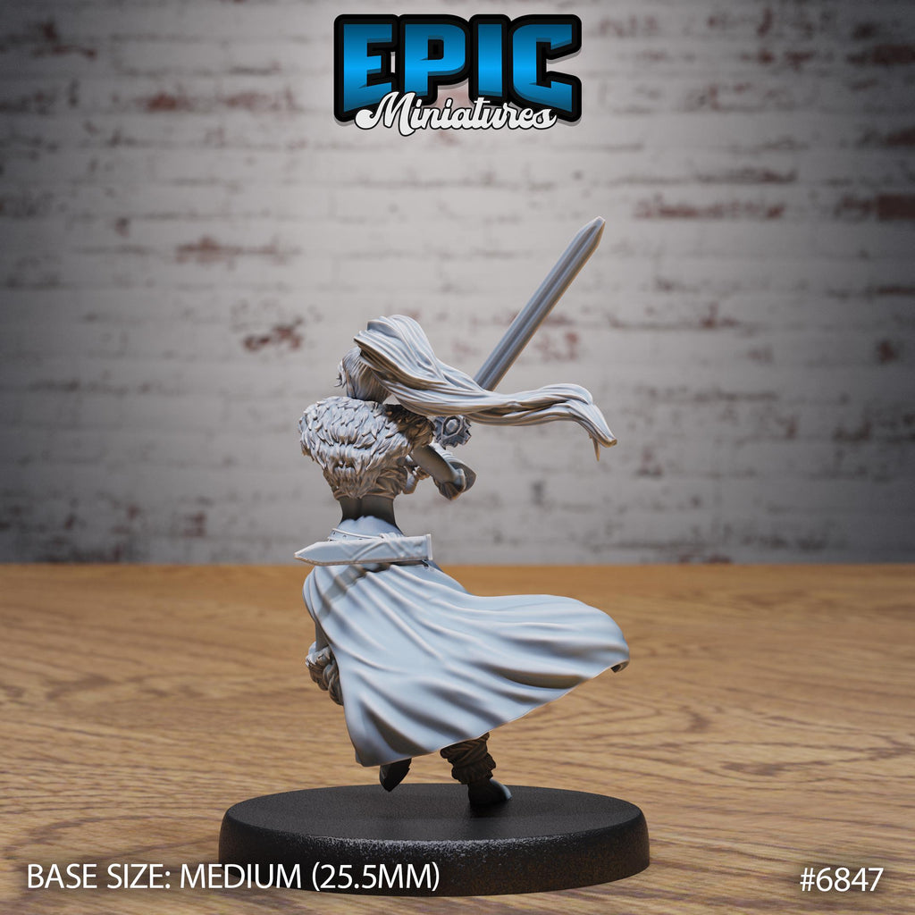 Elf Barbarian Female Option #6847 back DND miniature Norse Barbarians 16k resin