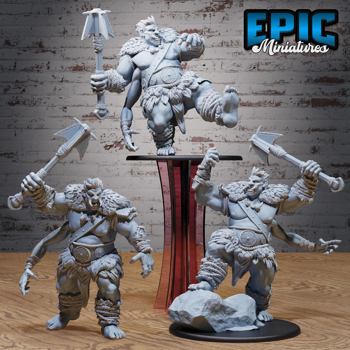 Half Troll Giant Set of 3 DND miniatures group photo Norse Barbarians