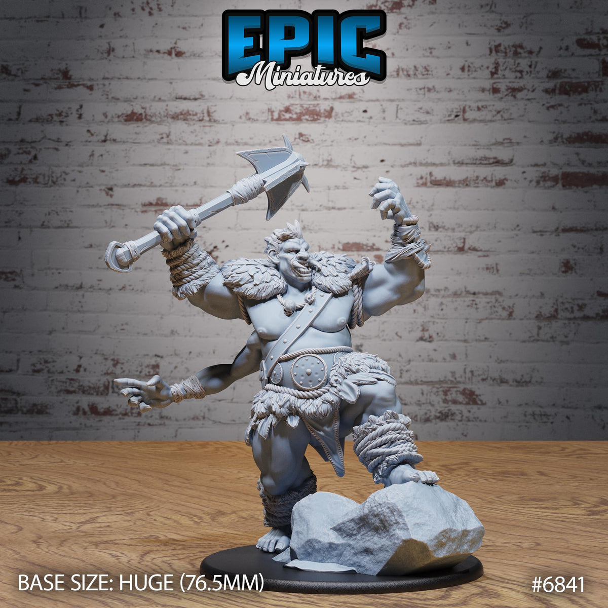 Half Troll Giant Option #6841 front DND miniature Norse Barbarians 16k resin