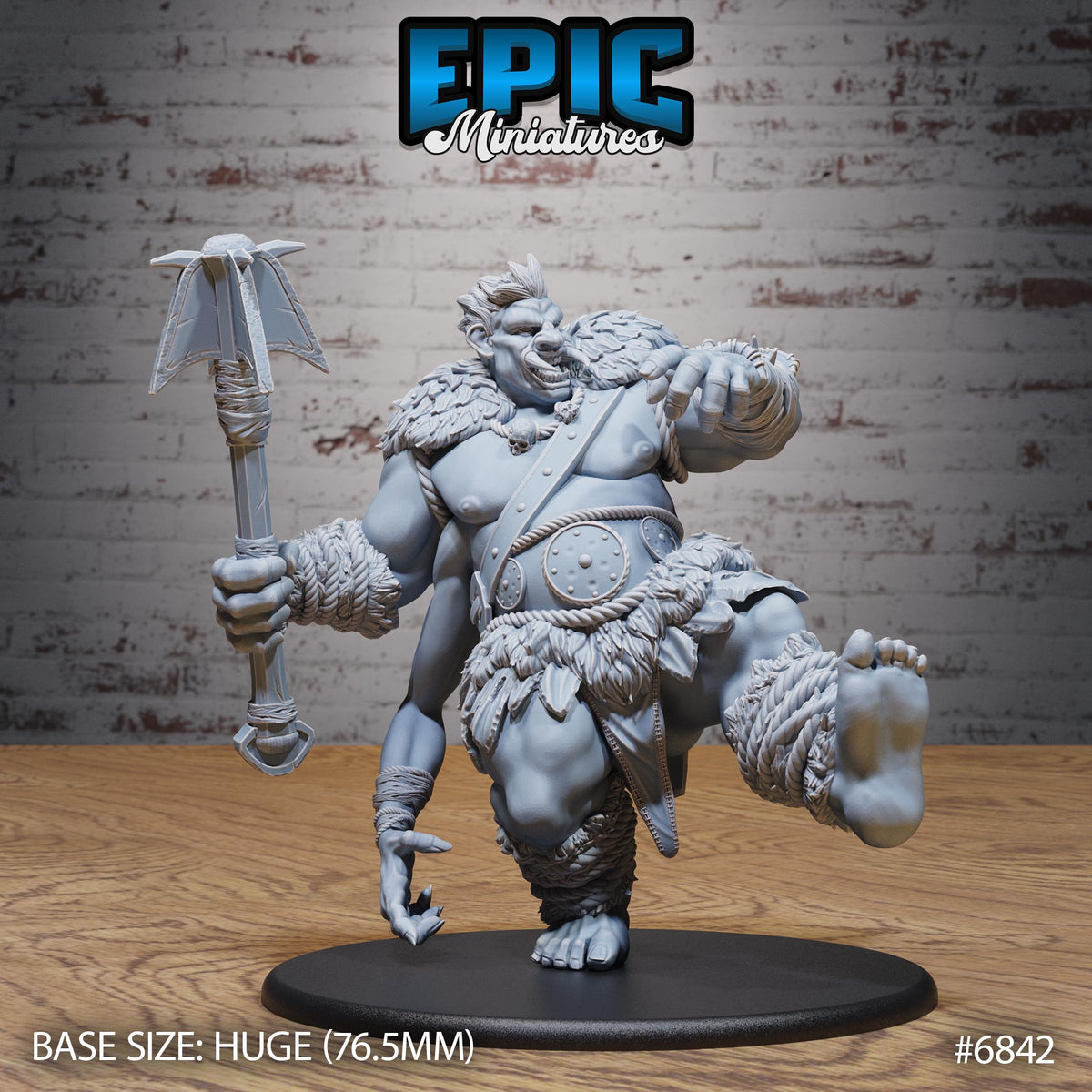 Half Troll Giant Option #6842 front DND miniature Norse Barbarians 16k resin