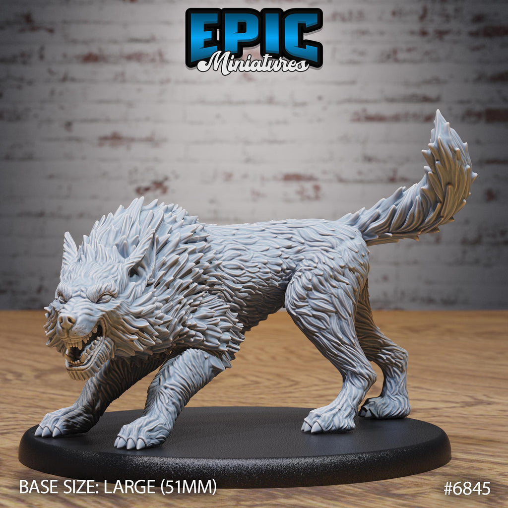 Dire Wolf Option #6845 front DND miniature Norse Barbarians 16k resin