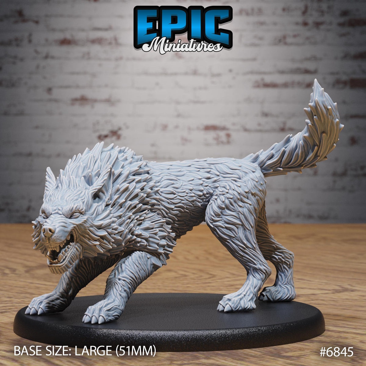 Dire Wolf Option #6845 front DND miniature Norse Barbarians 16k resin