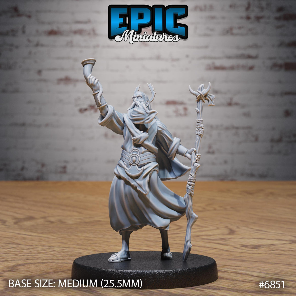 Druid Mimir Avatar Option #6851 front DND miniature Norse Barbarians 16k resin