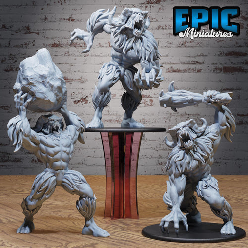 Abominable Yeti Set of 3 DND miniatures group photo Norse Barbarians