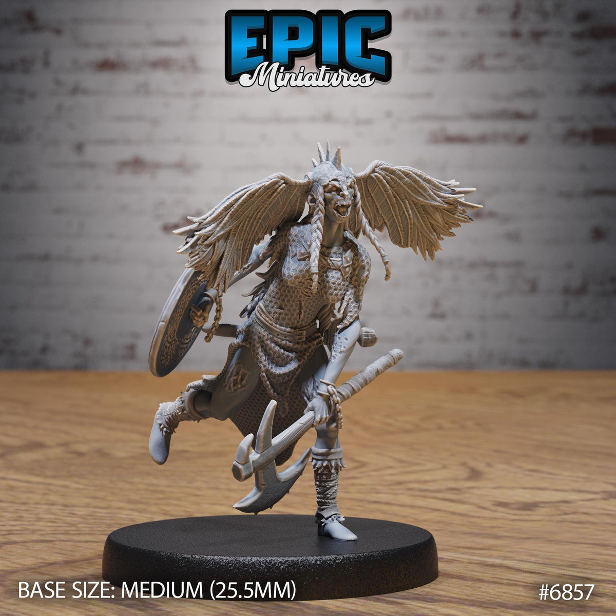 Hel Valkyrie Undead Option #6857 front DND miniature Norse Barbarians 16k resin