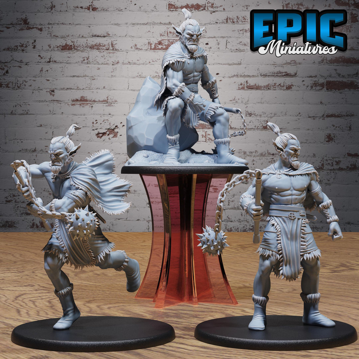 Barbarian Firbolg Set of 3 DND miniatures group photo Norse Barbarians