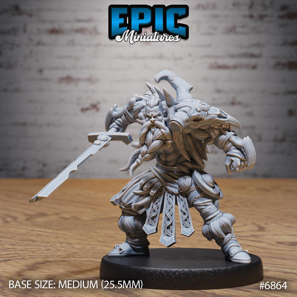Viking Barbarian Option #6864 front DND miniature Norse Barbarians 16k resin