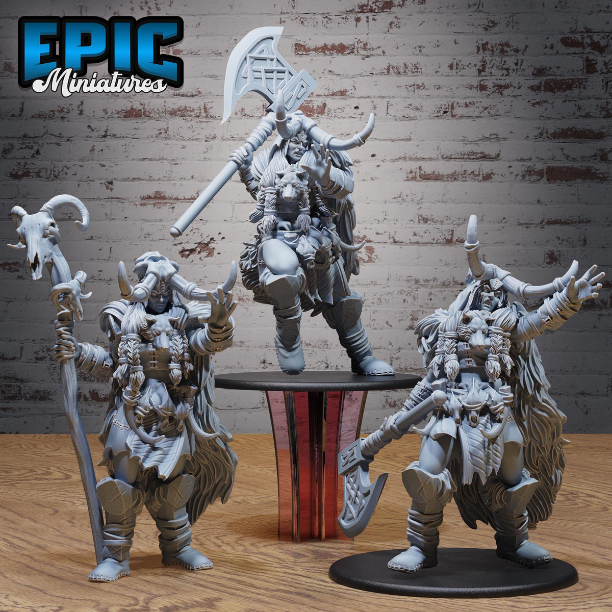 Frost Giantess Set of 3 DND miniatures group photo Norse Barbarians