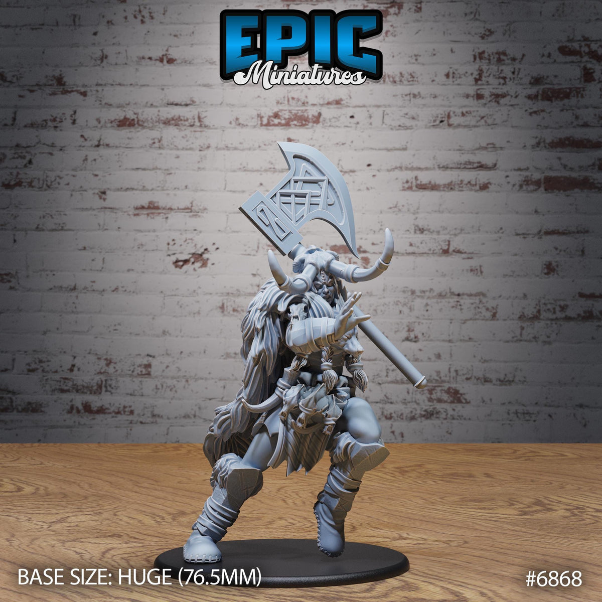 Frost Giantess Option #6868 front DND miniature Norse Barbarians 16k resin