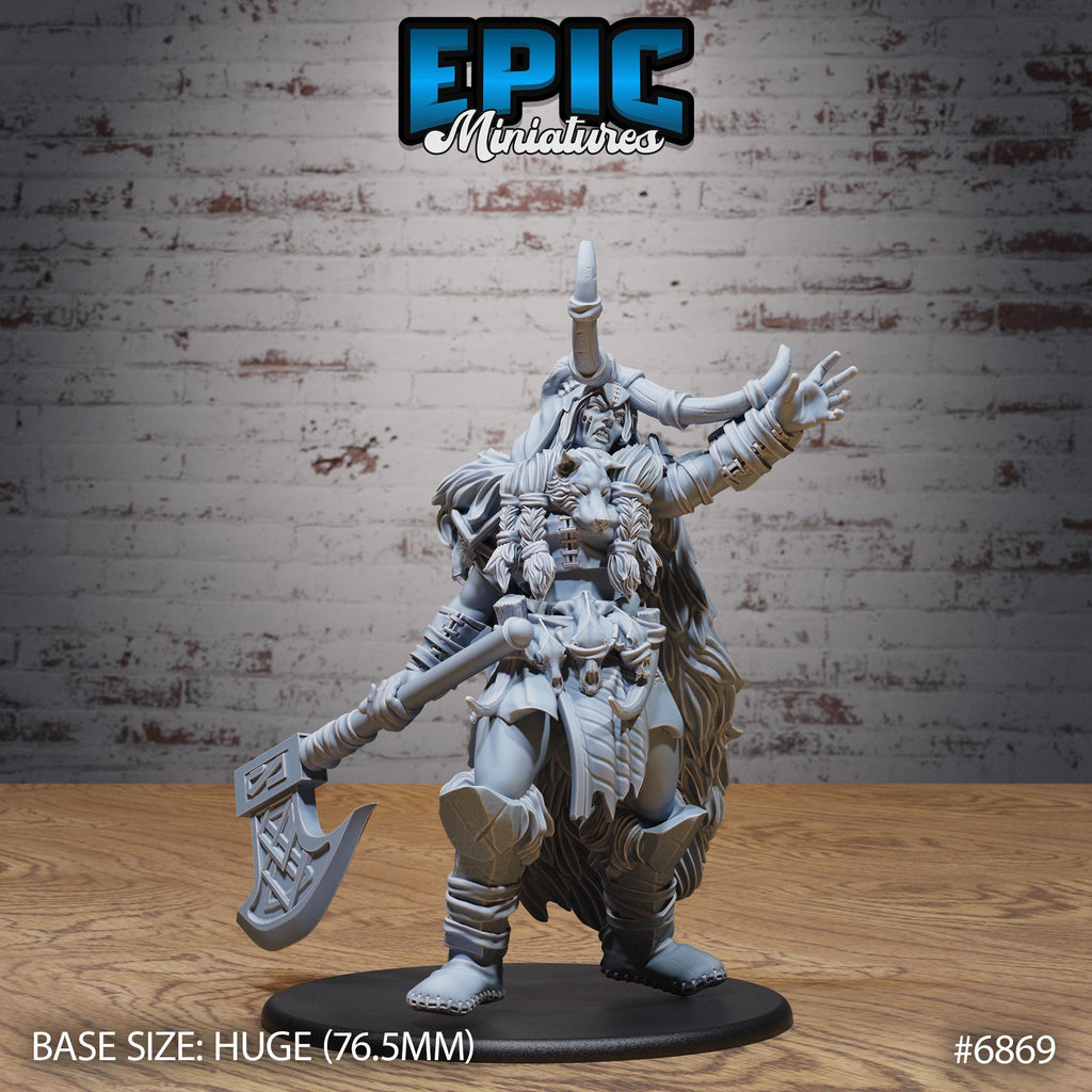Frost Giantess Option #6869 front DND miniature Norse Barbarians 16k resin