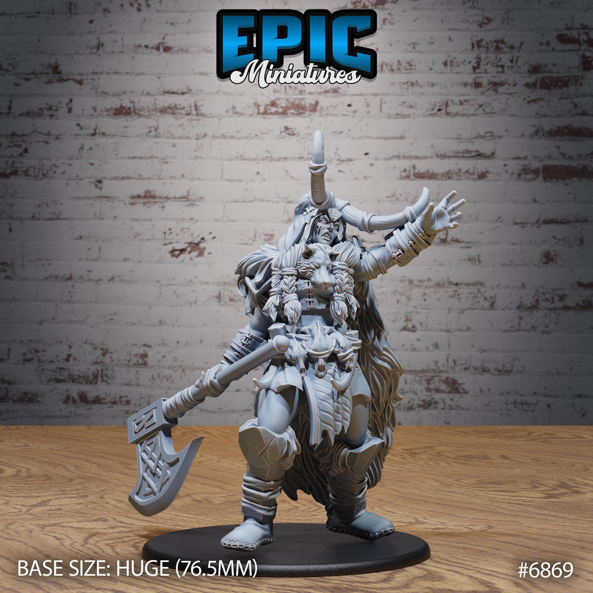 Frost Giantess Option #6869 front DND miniature Norse Barbarians 16k resin
