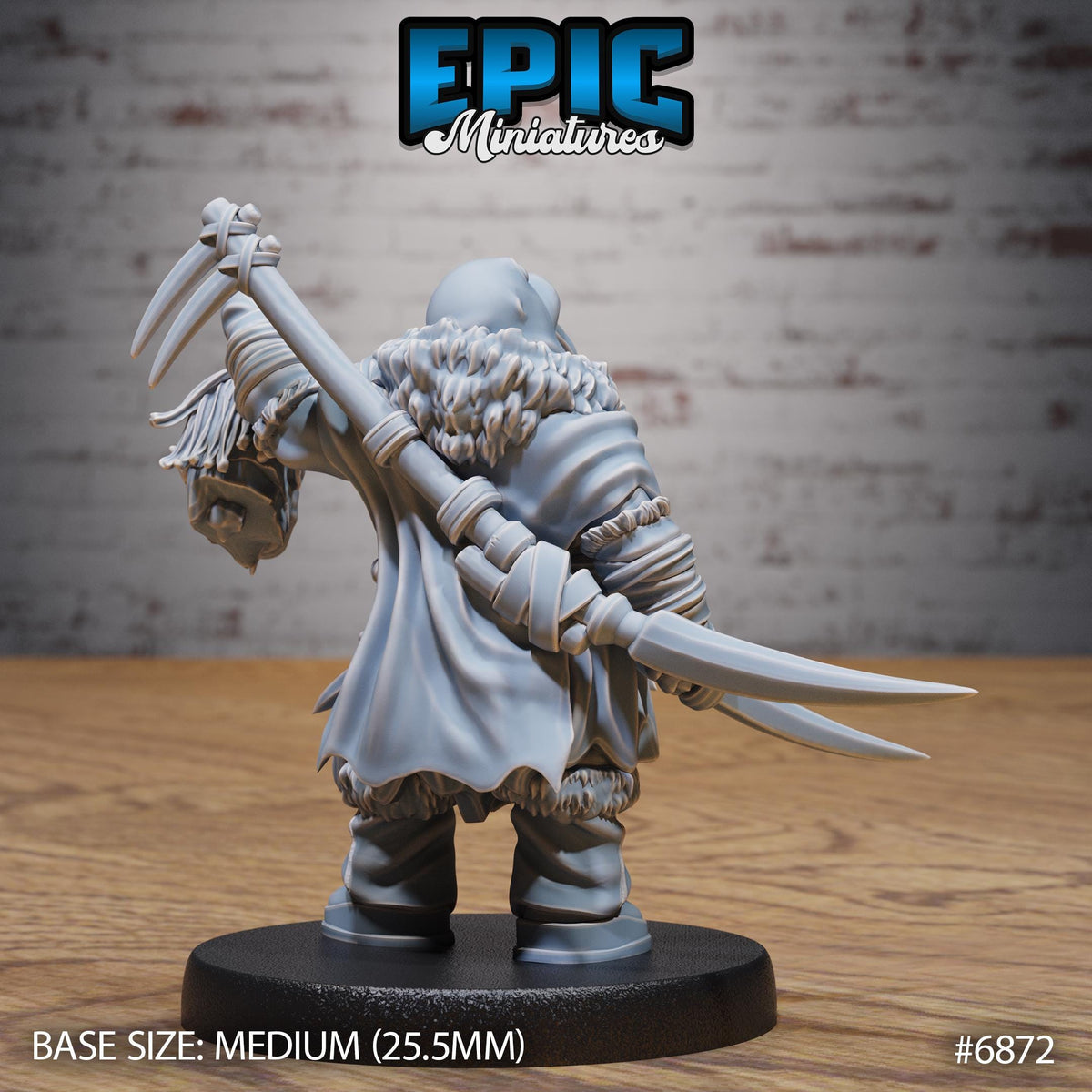 Walrus Druid Option #6872 back DND miniature Norse Barbarians 16k resin