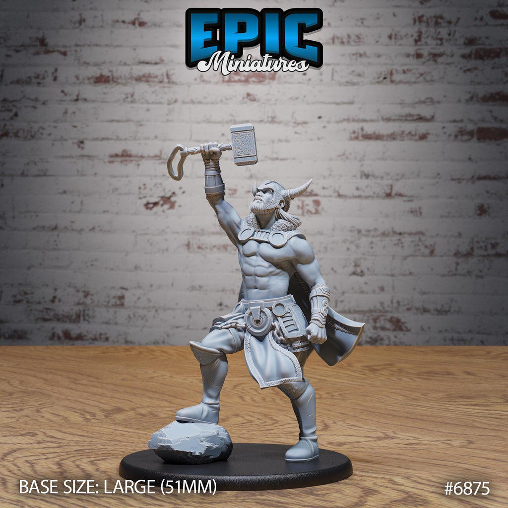 Thor Avatar Option #6875 front DND miniature Norse Barbarians 16k resin