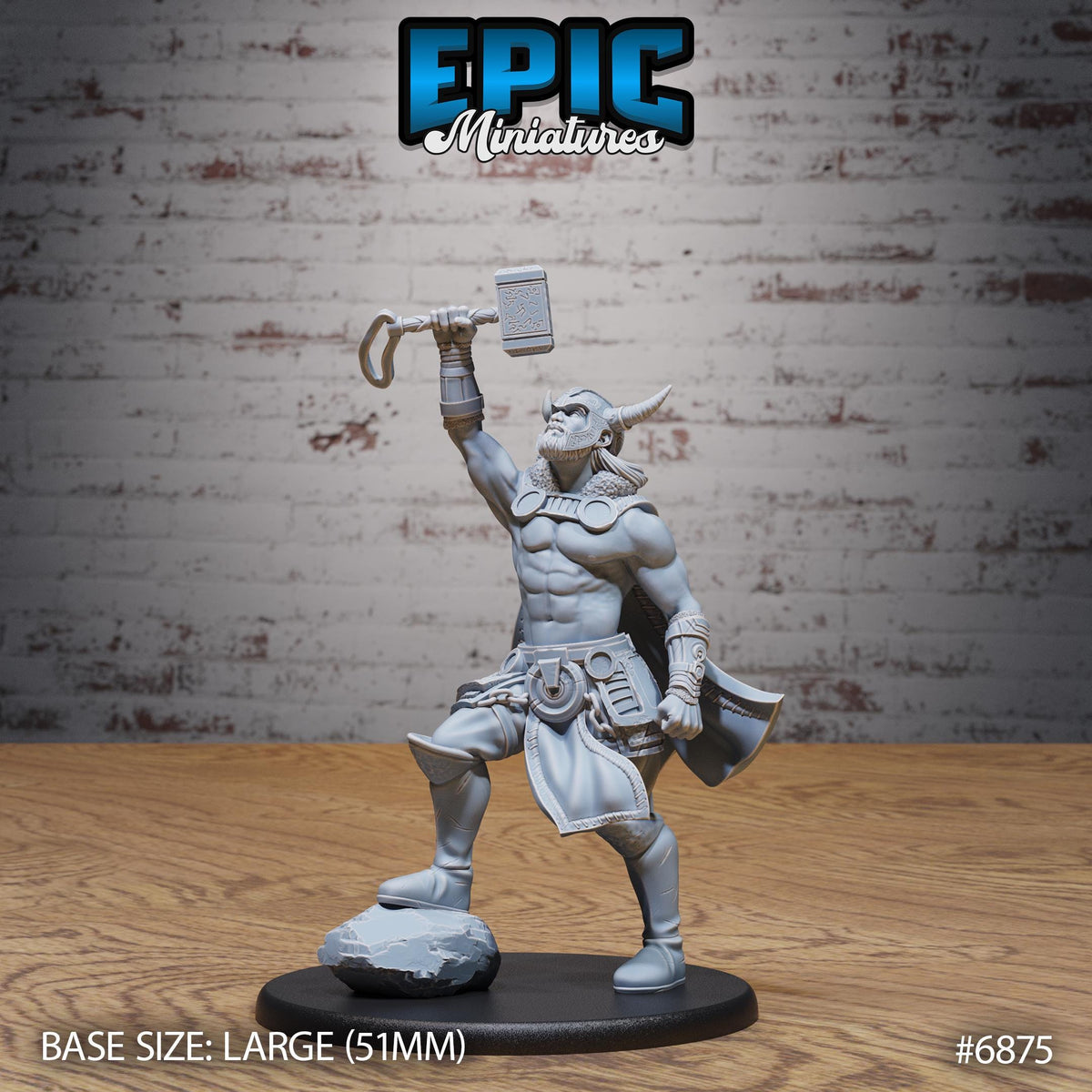 Thor Avatar Option #6875 front DND miniature Norse Barbarians 16k resin