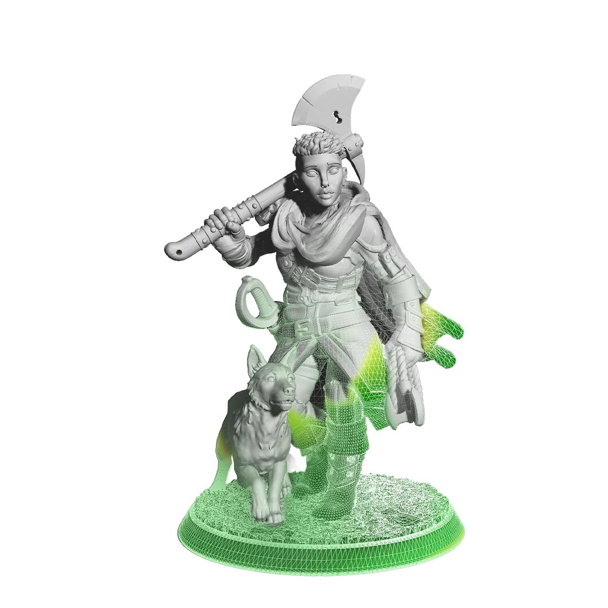 Custom Printing • Hero Forge • 32mm-28mm • Dark Fantasy Tabletop Gaming • D&D • 3D Resin Printed Miniature • Dungeons and Dragons Large size front DND miniature  16k resin