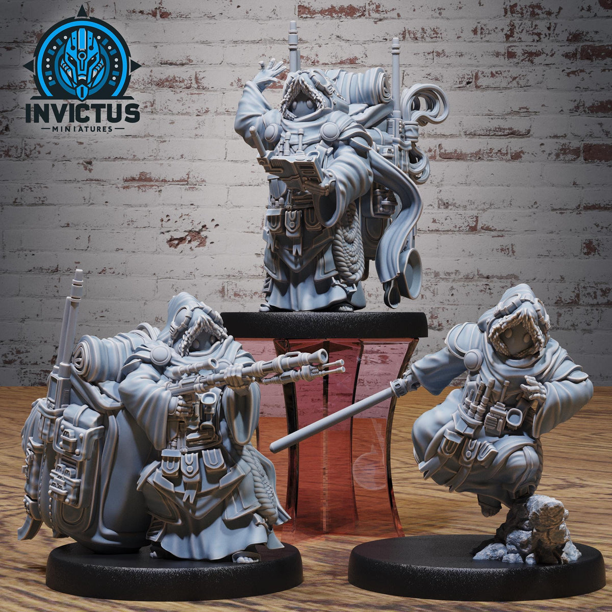 Dunewalker Set of 3 DND miniatures group photo Starforged Family