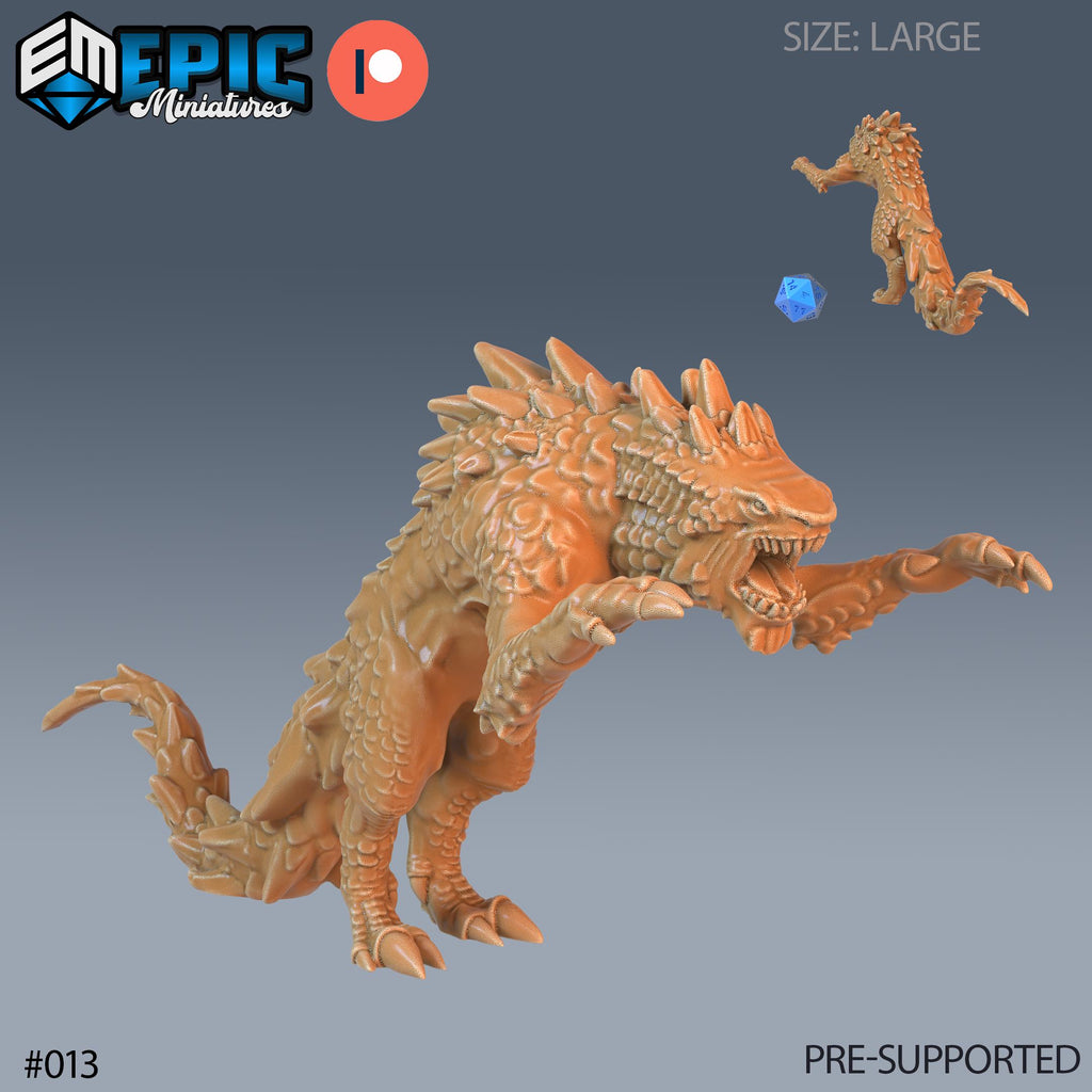 Landshark Option #013 front DND miniature Twin Mountains 16k resin