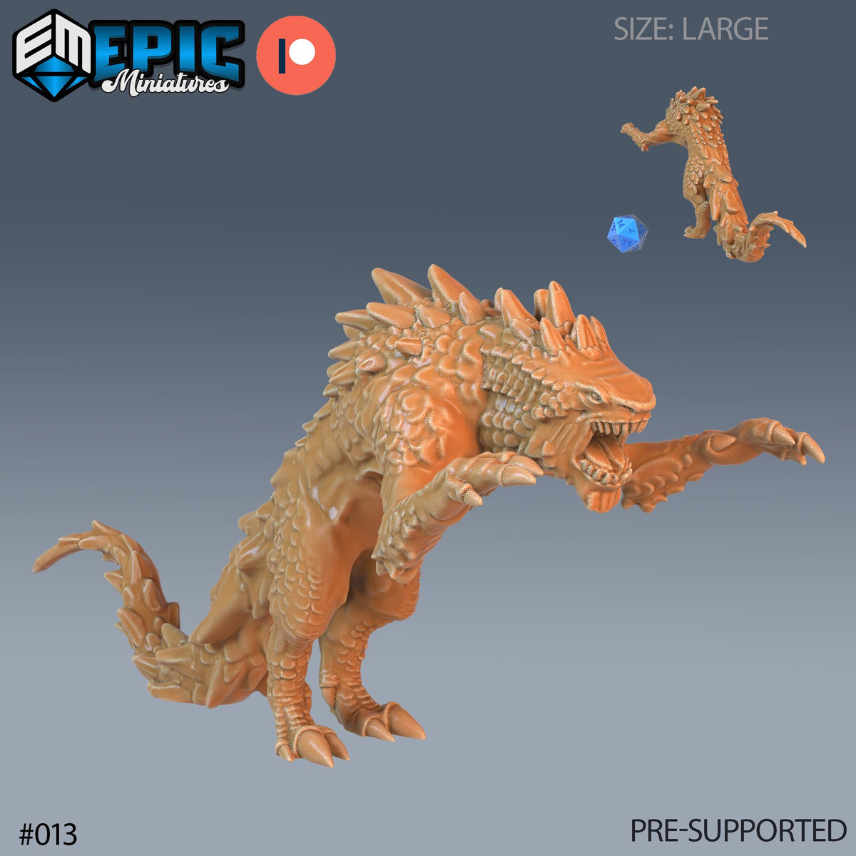 Landshark Option #013 front DND miniature Twin Mountains 16k resin