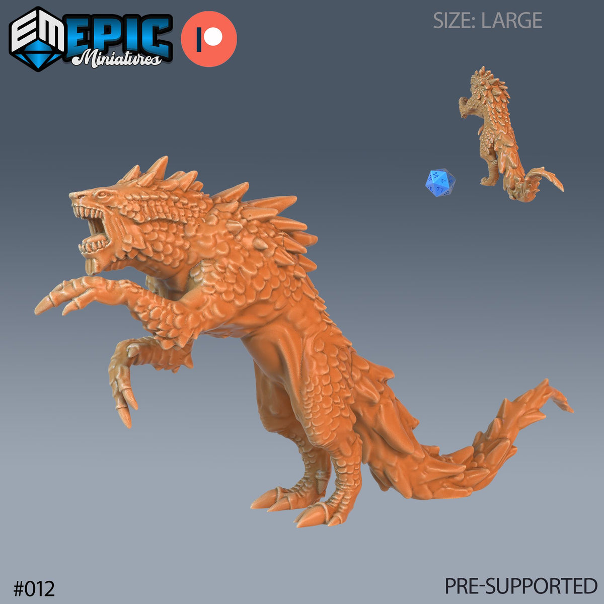 Landshark Option #012 front DND miniature Twin Mountains 16k resin