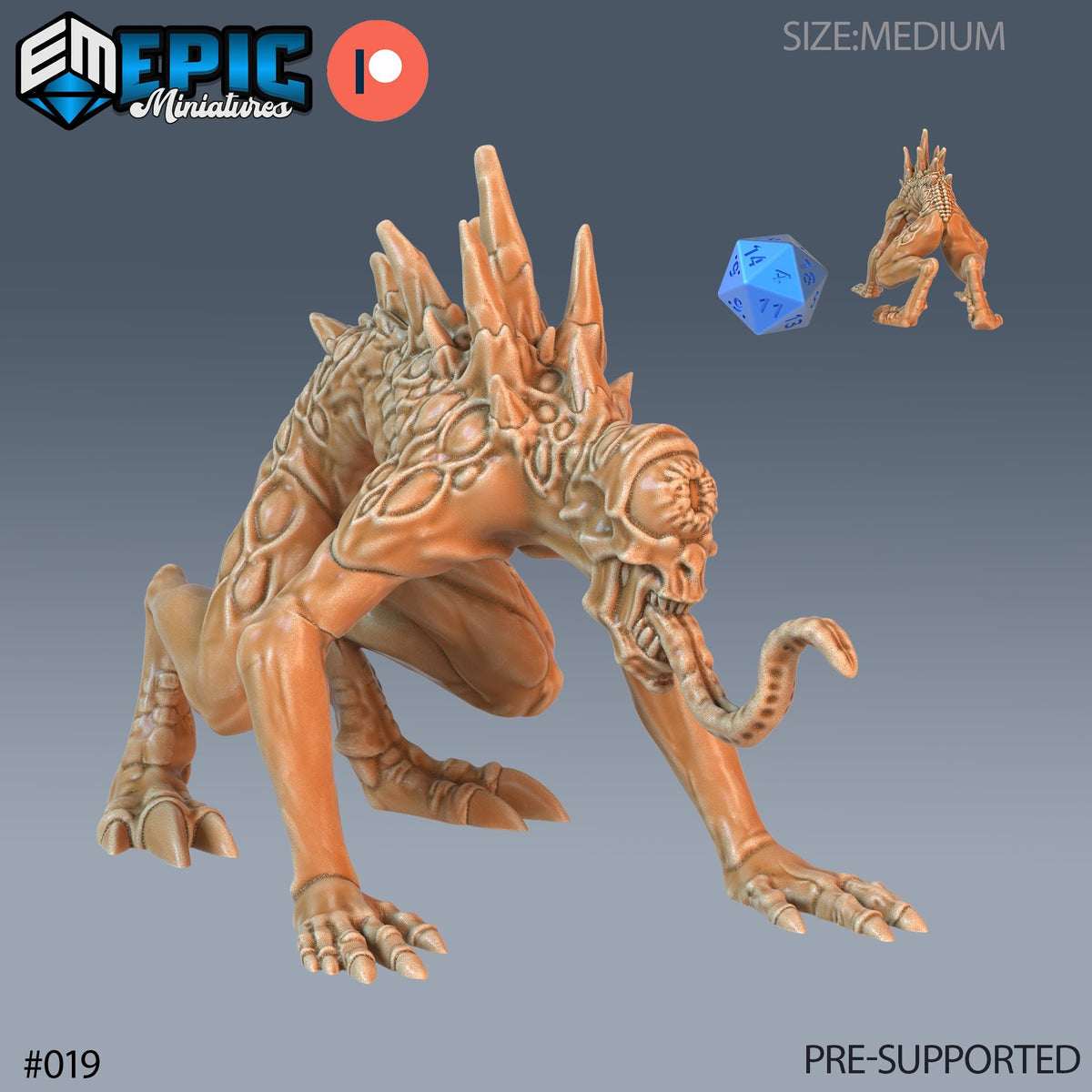 Nothic Option #019 front DND miniature Twin Mountains 16k resin