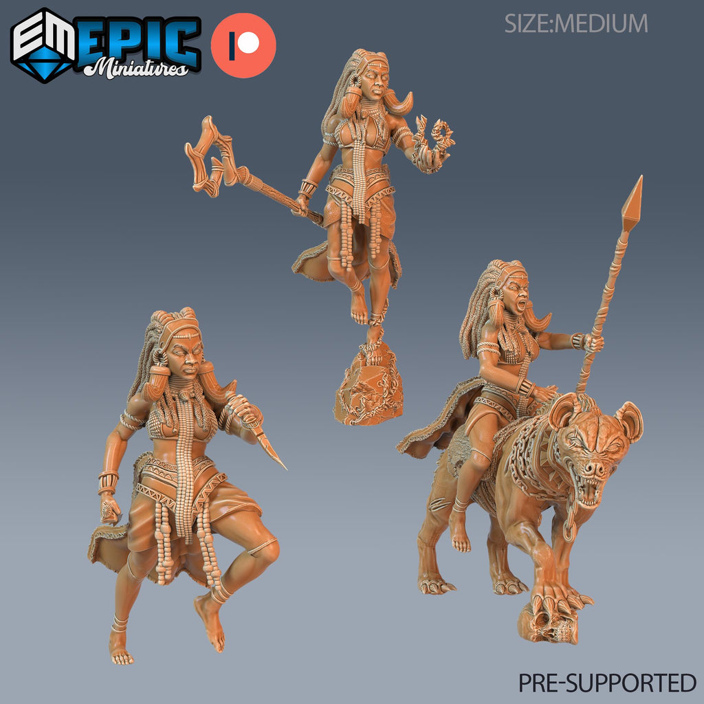 Tribe Princess Set of 3 DND miniatures group photo Forgotten Utopia