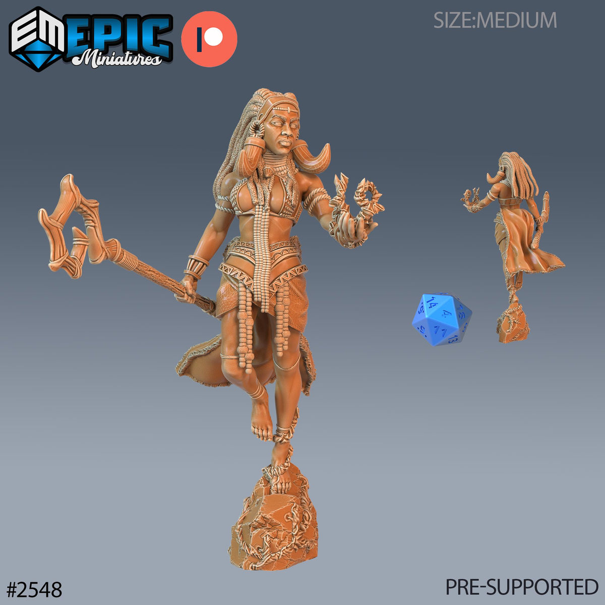 Tribe Princess Option #2548 front DND miniature Forgotten Utopia 16k resin