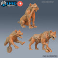 Hyena Set of 3 DND miniatures group photo Forgotten Utopia
