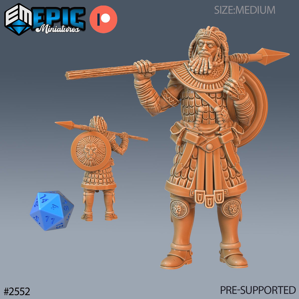 Tribe Guard Option #2552 front DND miniature Forgotten Utopia 16k resin