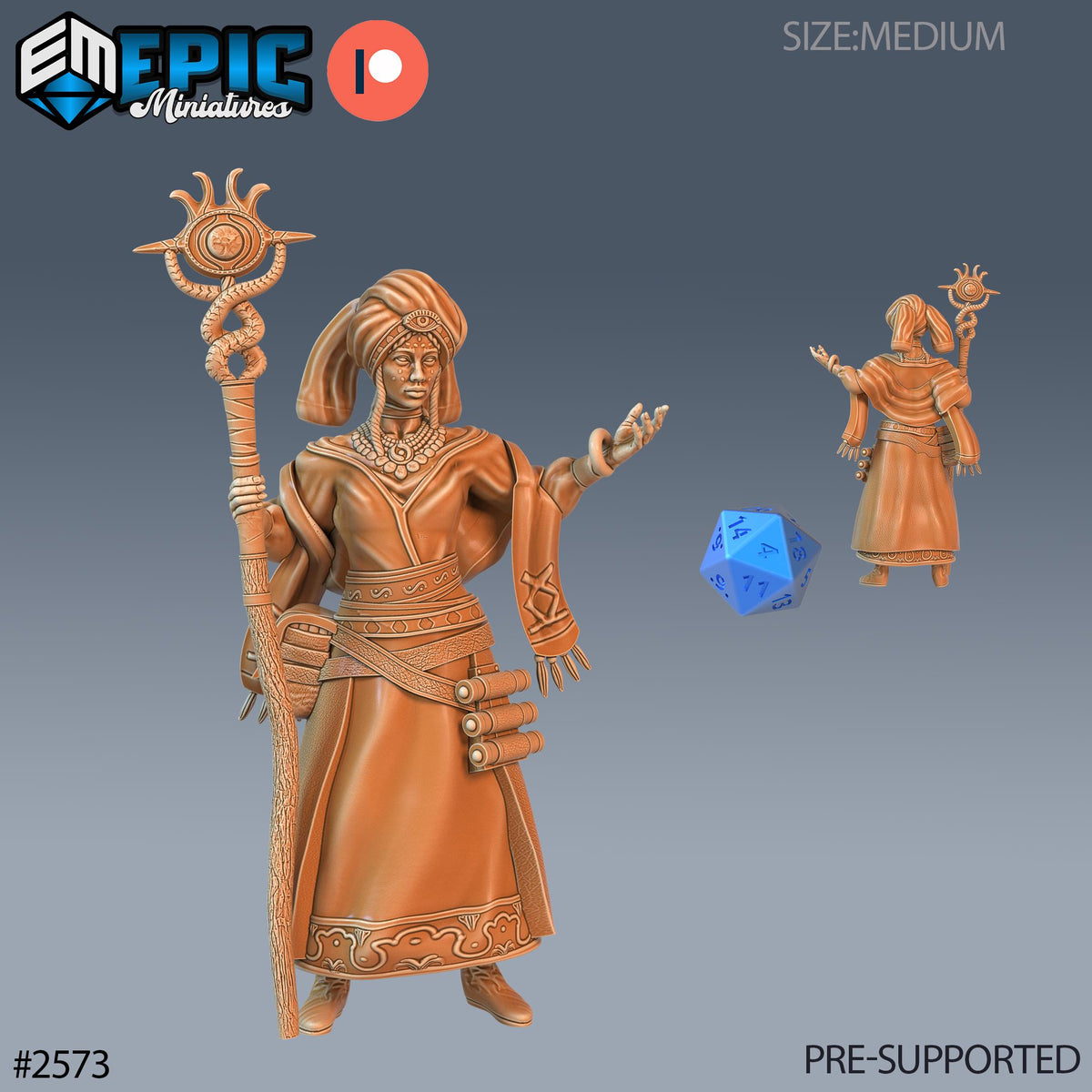 Tribe Seer Option #2573 front DND miniature Forgotten Utopia 16k resin