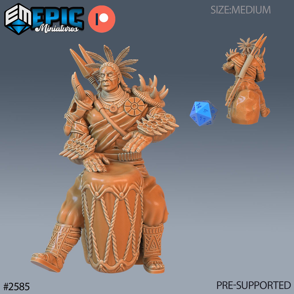 Tribe Champion Option #2585 front DND miniature Forgotten Utopia 16k resin