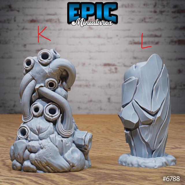 Void Scatter Set G front DND miniature Void Incarnate 16k resin
