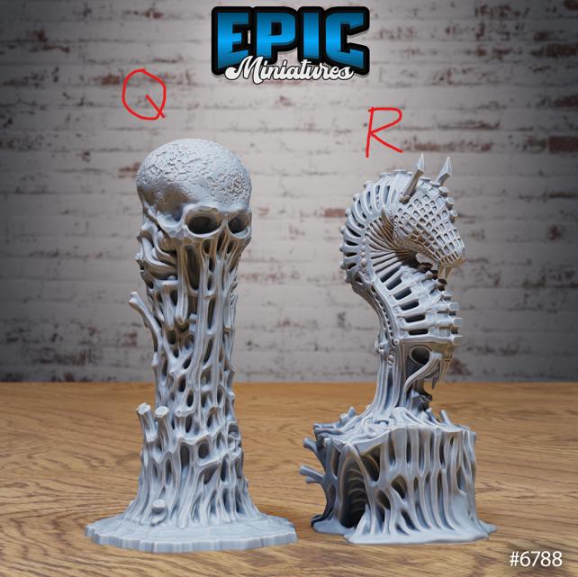 Void Scatter Set K front DND miniature Void Incarnate 16k resin