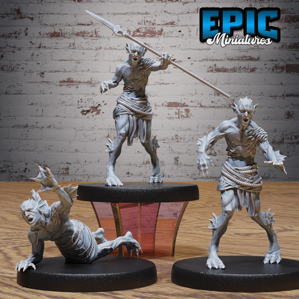 Deep One Spawn Set of 3 DND miniatures group photo Void Incarnate