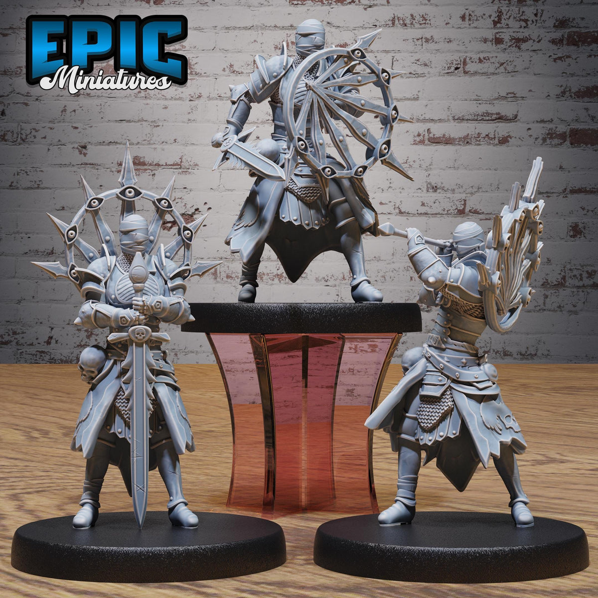 All-Seeing Knight Set of 3 DND miniatures group photo Void Incarnate