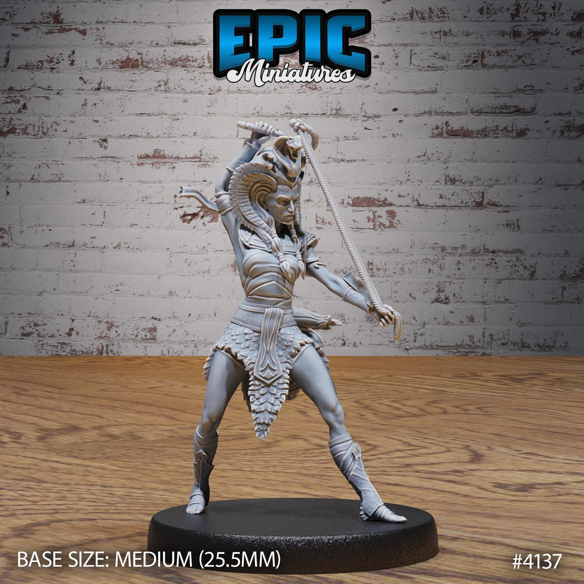 Cleopatra Royal Guard Option #4137 front DND miniature Bone Dry Desert 16k resin