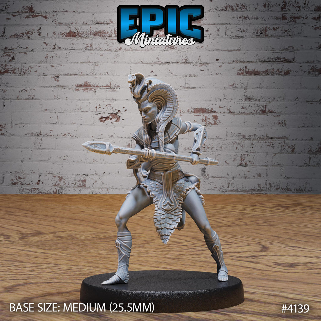 Cleopatra Royal Guard Option #4139 front DND miniature Bone Dry Desert 16k resin