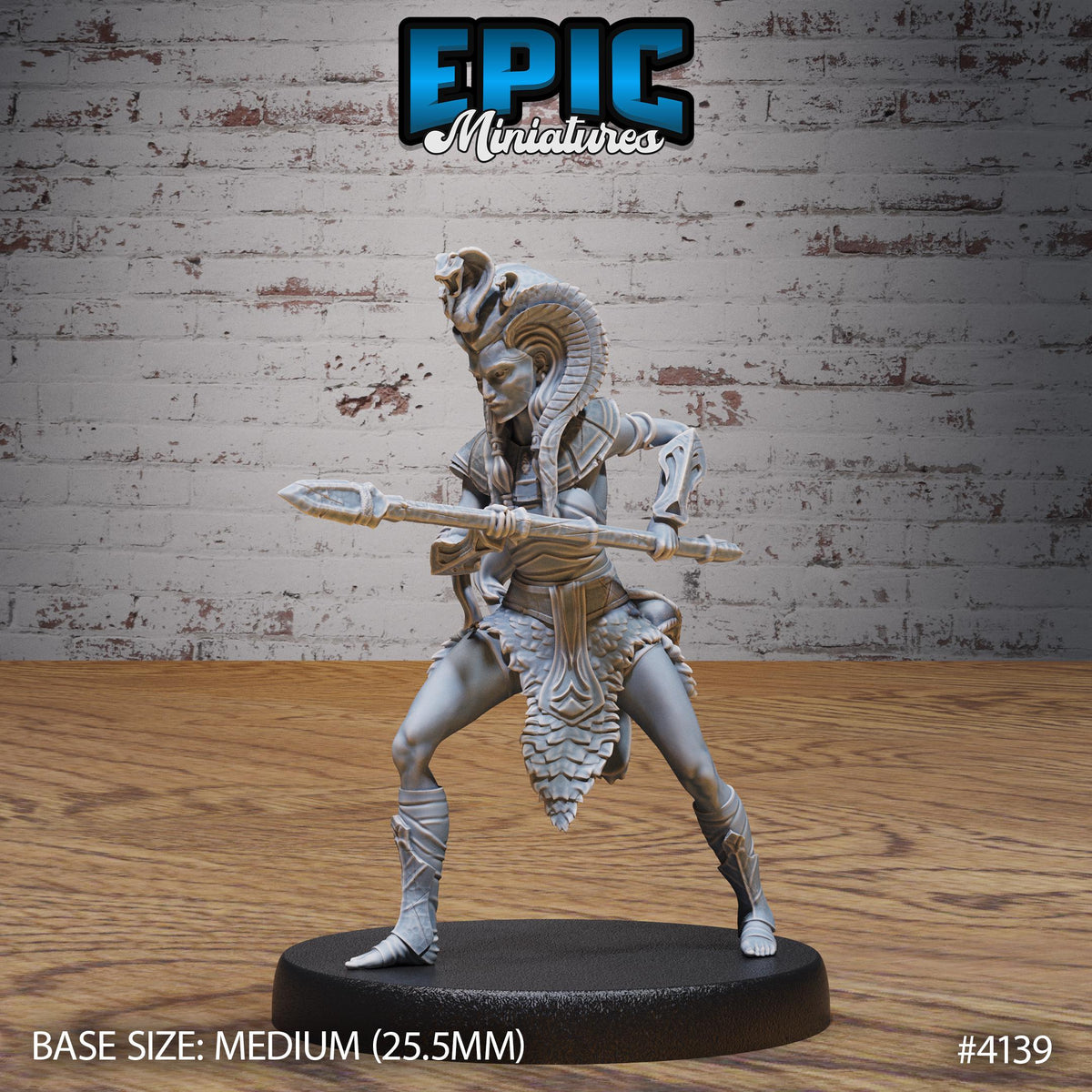 Cleopatra Royal Guard Option #4139 front DND miniature Bone Dry Desert 16k resin