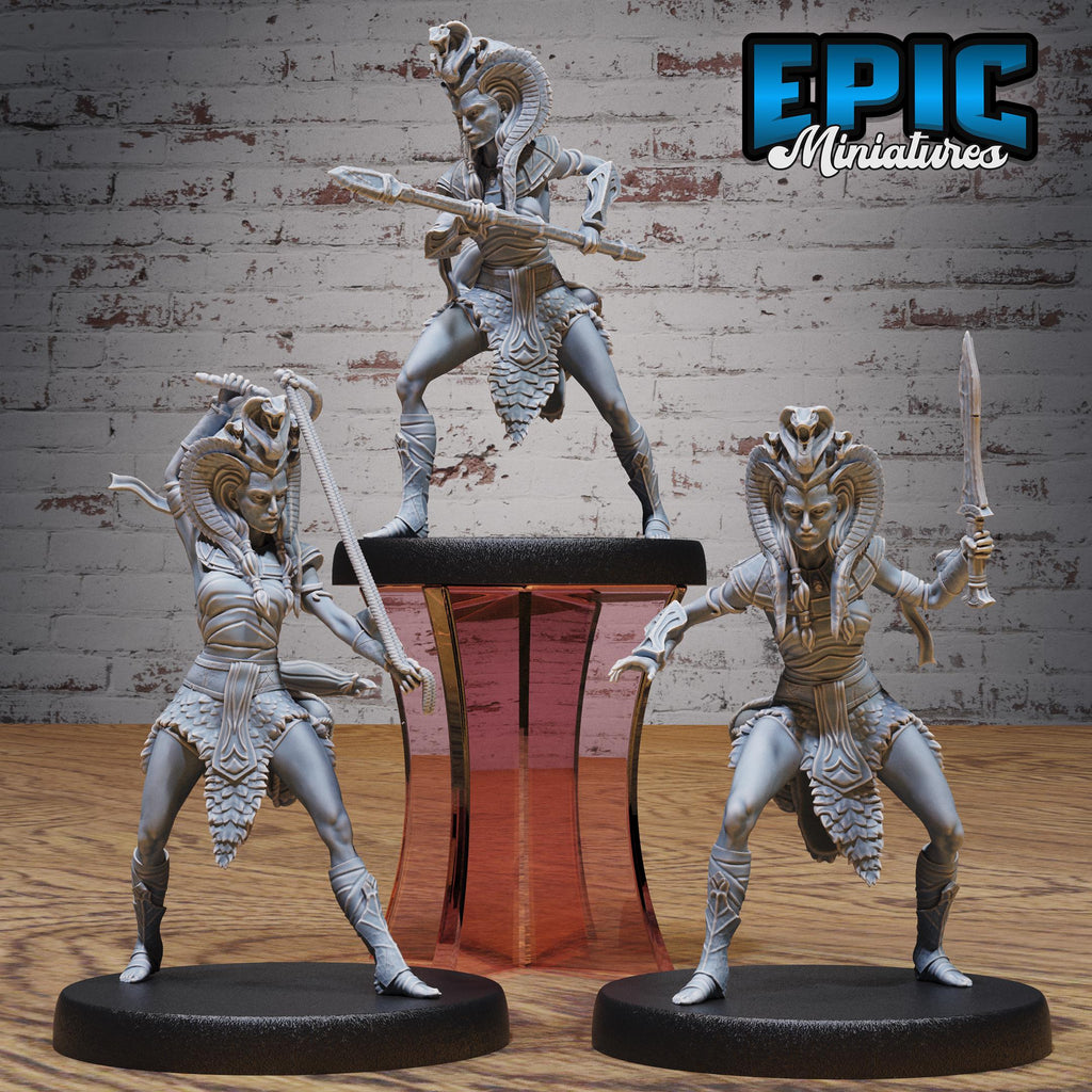 Cleopatra Royal Guard Set of 3 DND miniatures group photo Bone Dry Desert