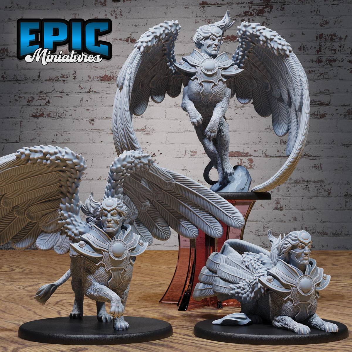 Sphinx Prime Set of 3 DND miniatures group photo Bone Dry Desert