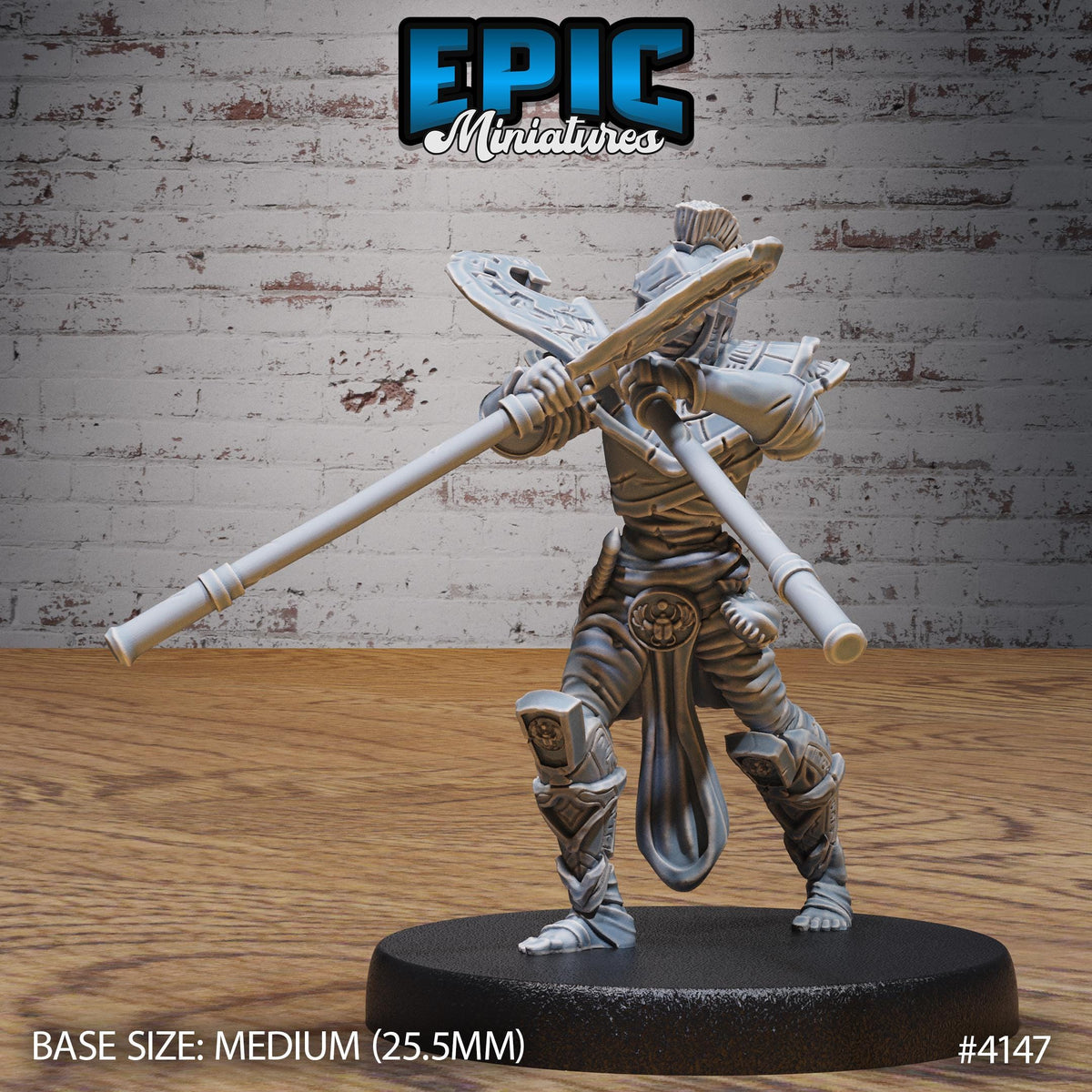 Mummy Warrior Option #4147 front DND miniature Bone Dry Desert 16k resin