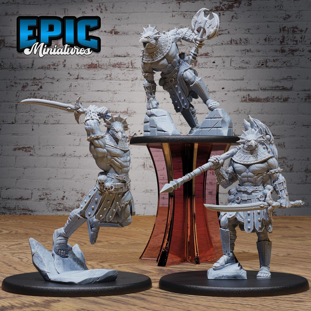 Horus Avatar Set of 3 DND miniatures group photo Bone Dry Desert