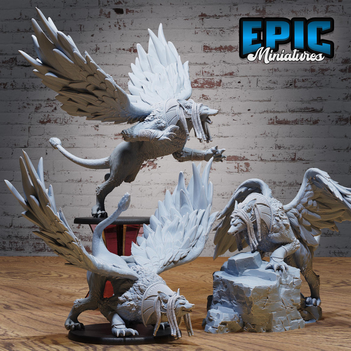 Anubis Beast Set of 3 DND miniatures group photo Bone Dry Desert